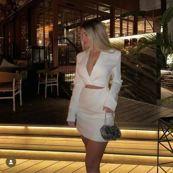 ZARA CUT OUT MINI BLAZER DRESS - Picture 1 of 5